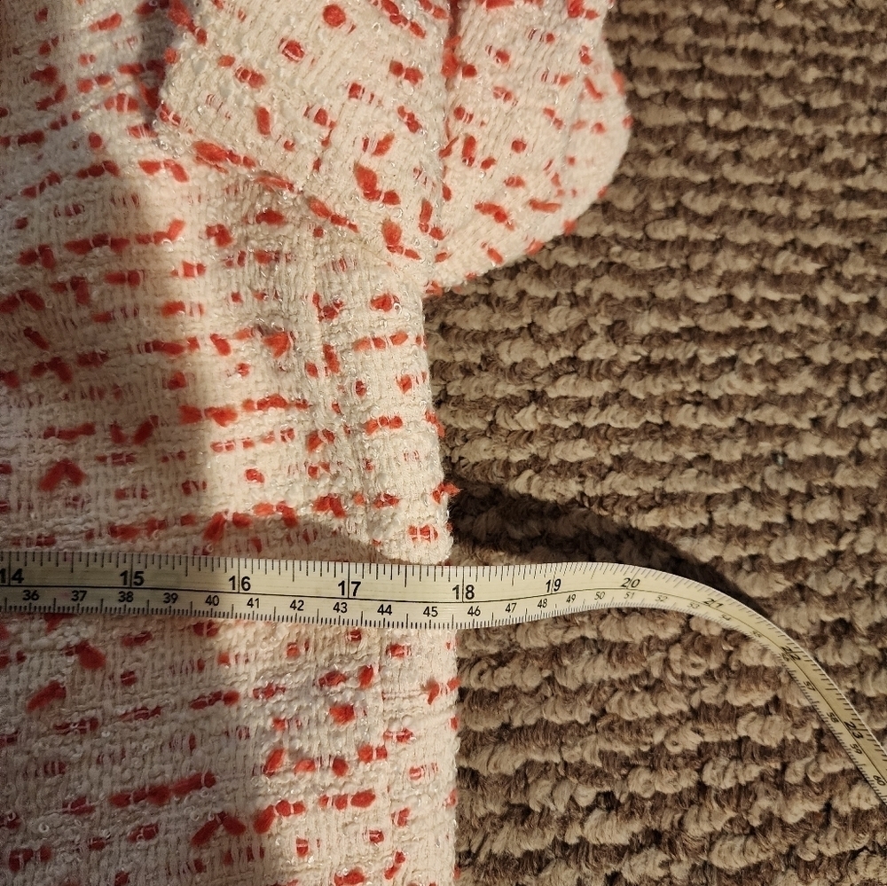 Rebecca Taylor Beckie Tweed Jacket White/Red Women's Size 4 - Picture 6 of 11